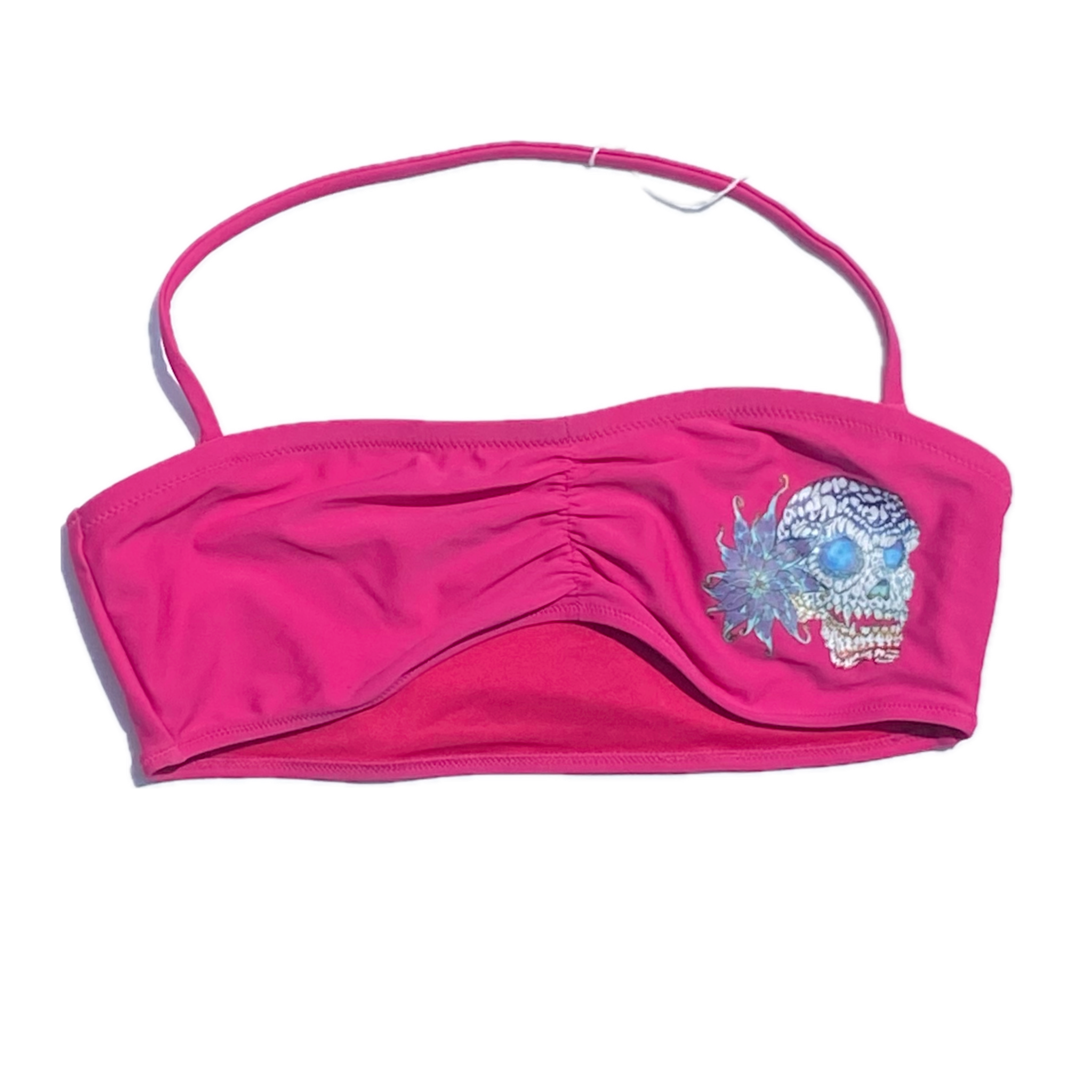 Rebirth Skull Bikini Top Neon Pink