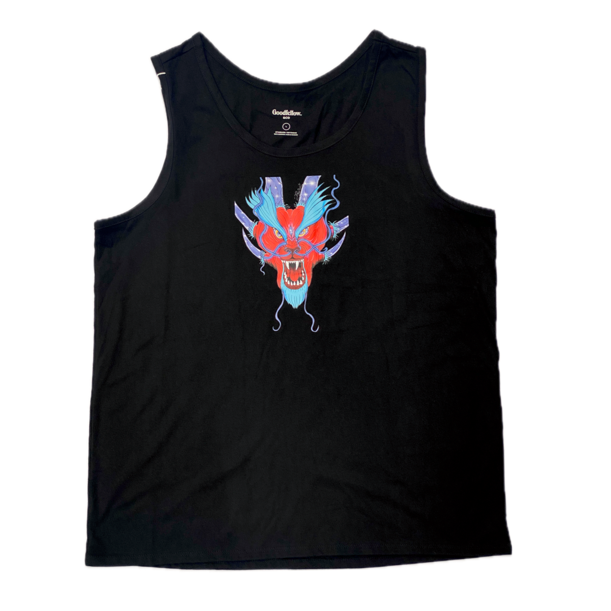 Infinity Dragon Tank Top Midnight Black