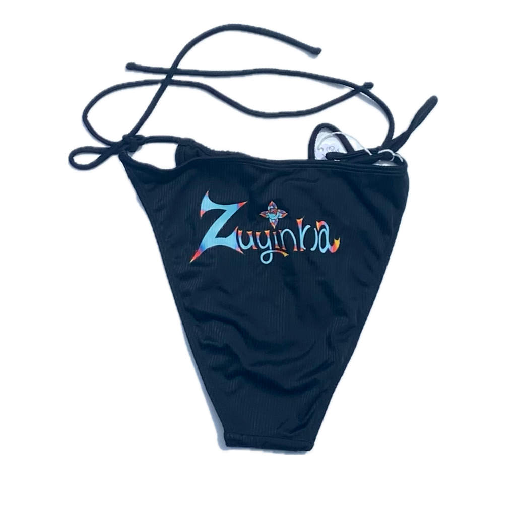 Celestial Butterfly Bikini Top Night Black with Brand Logo