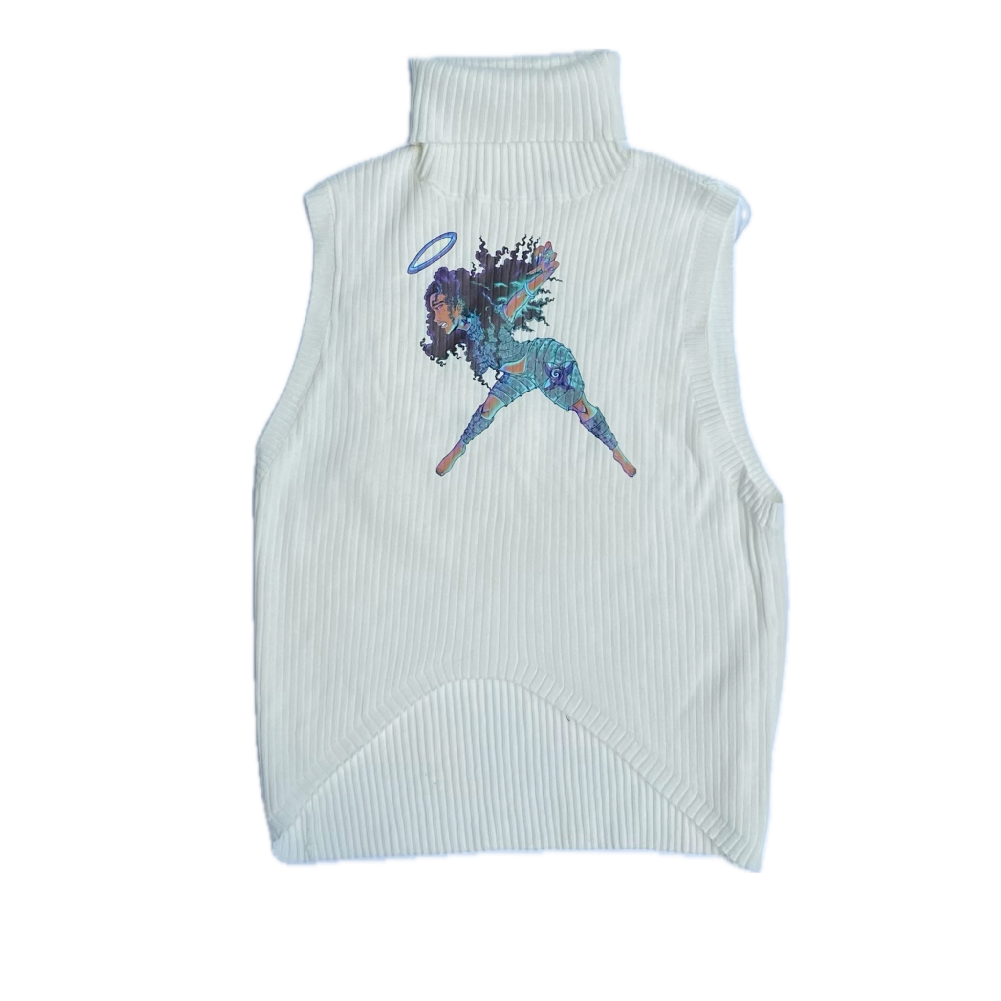 Limeria Crop Top Turtle Neck Pearl