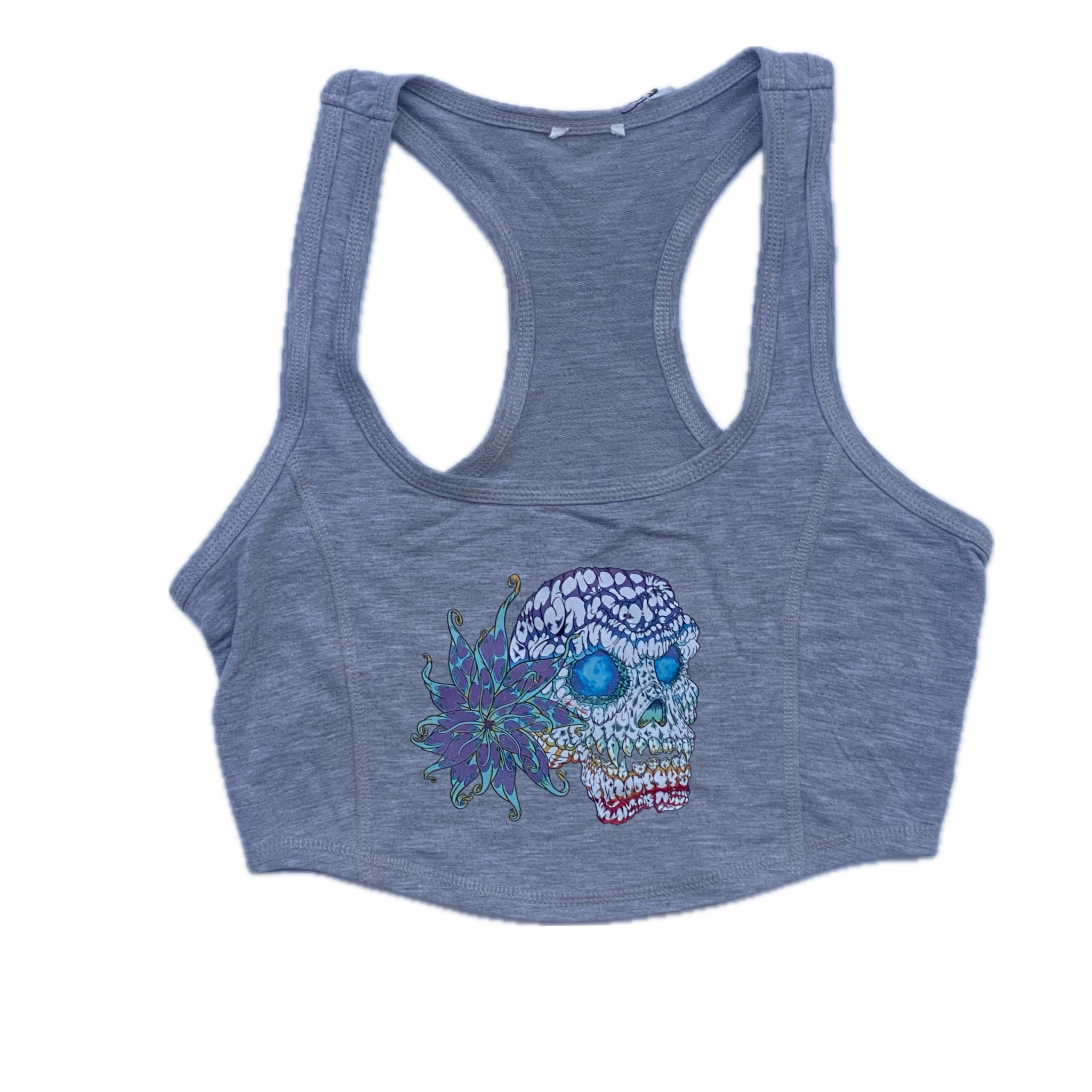Rebirth Skull Sports Gray Crop Top