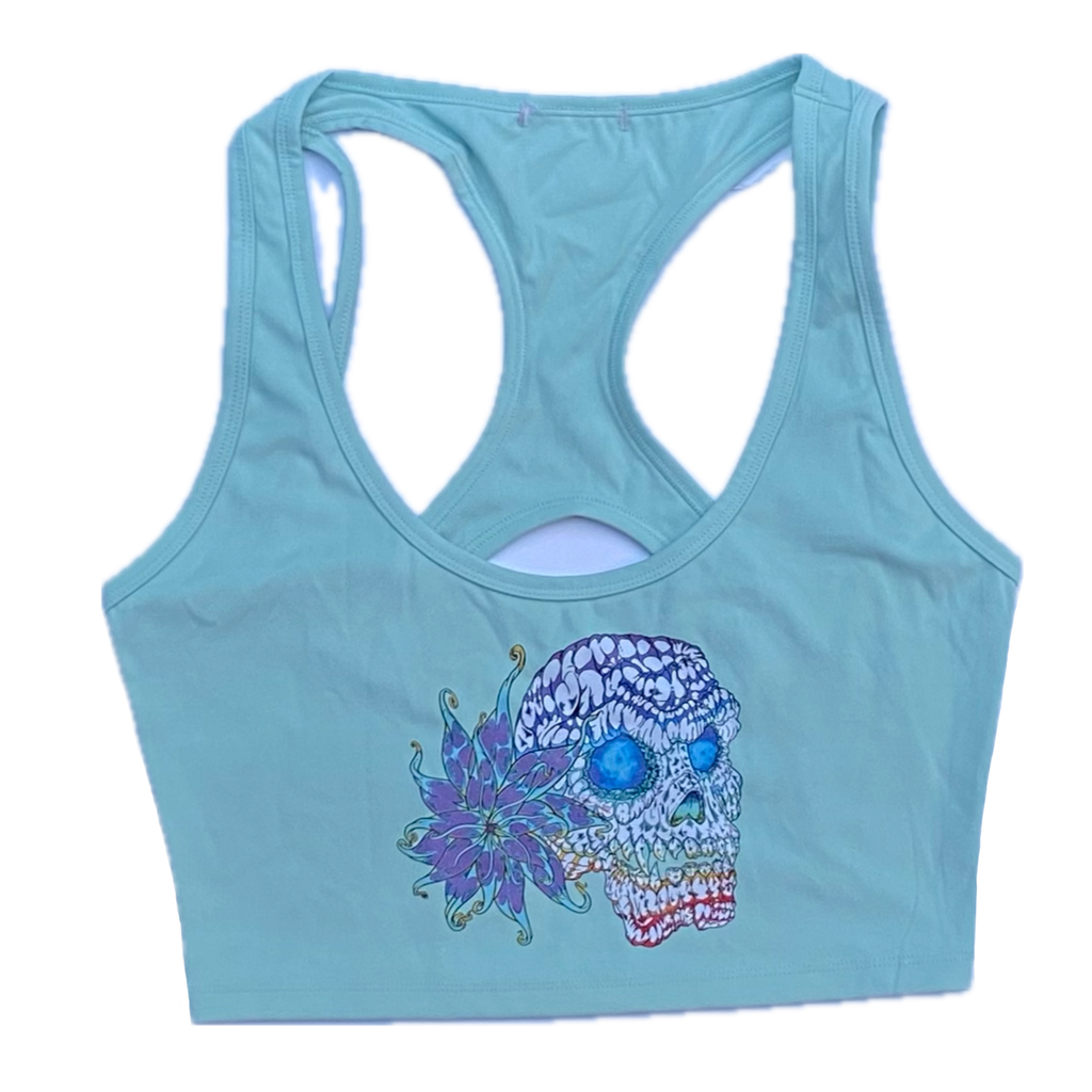 Rebirth Skull Sports Crop Top Mint