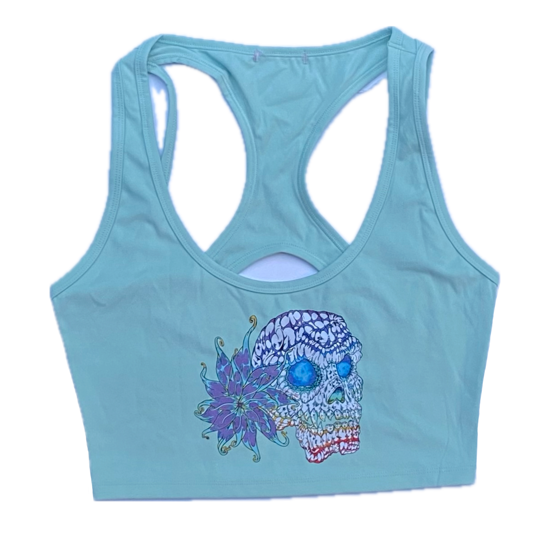 Rebirth Skull Sports Crop Top Mint