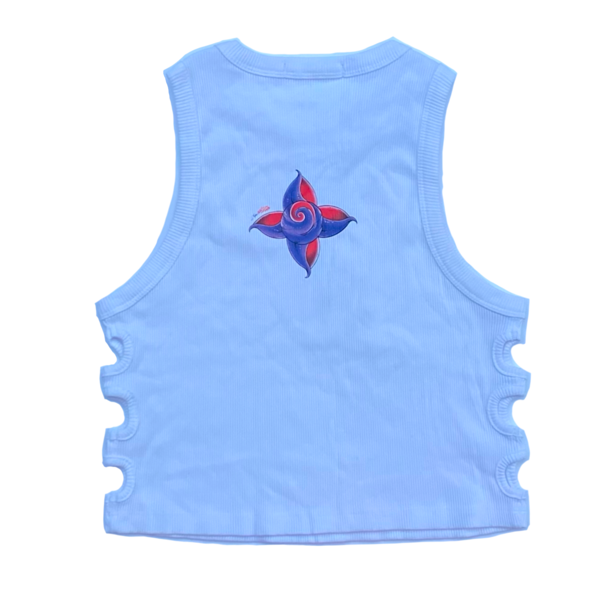 Celestial Butterfly Tank Crop Top “Snow Style” White