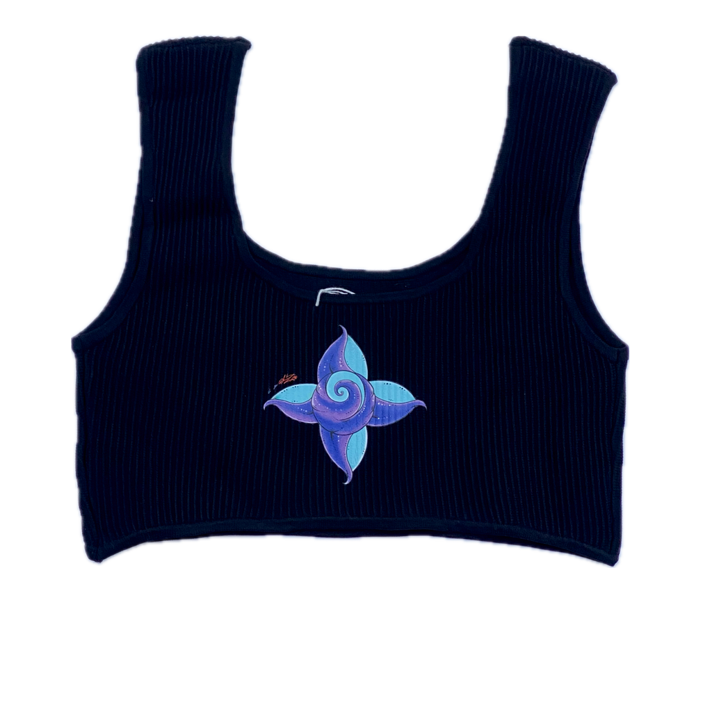 Rebirth Skull Crop Top Sweater Night Black