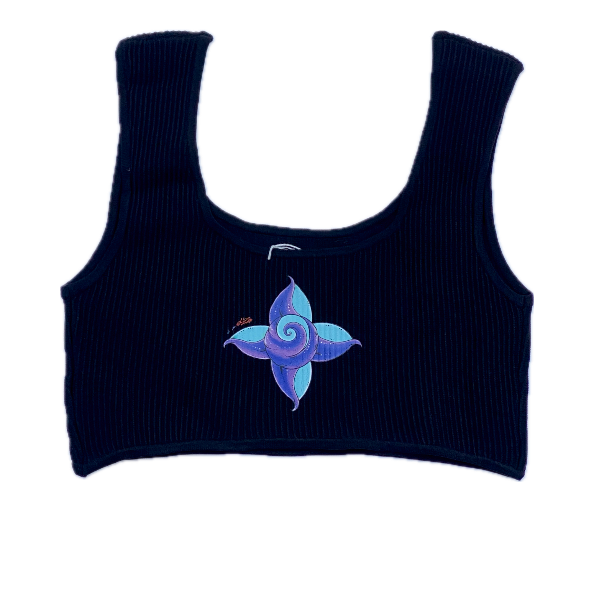 Rebirth Skull Crop Top Sweater Night Black