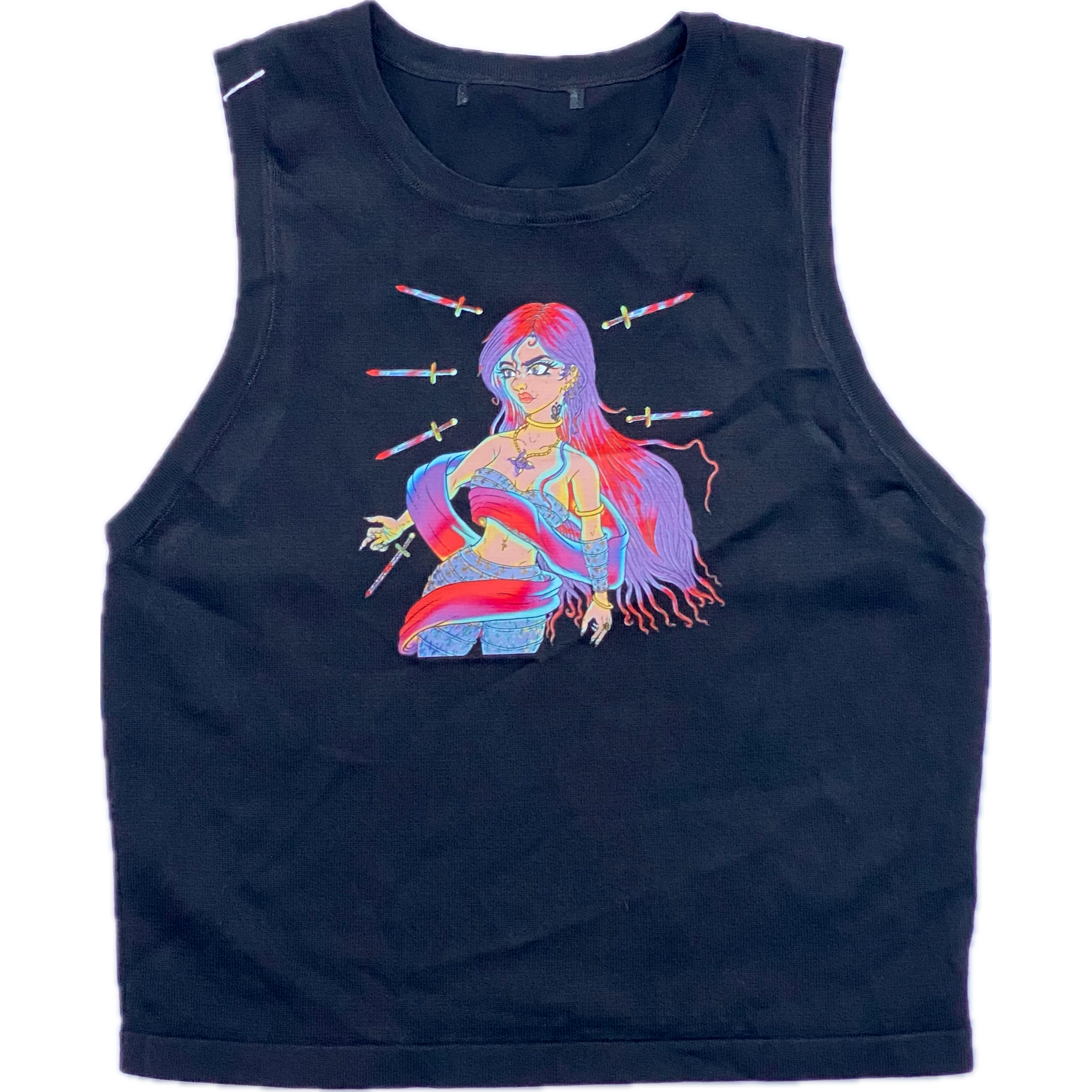 Empower Goddess Tank Crop Top Jet Black