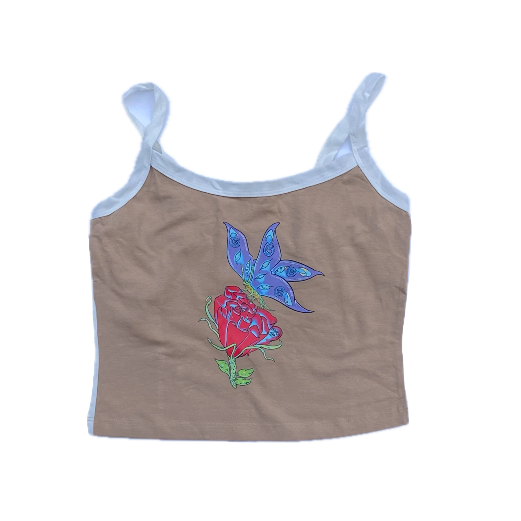 Celestial Butterfly Crop Top Sand Shell