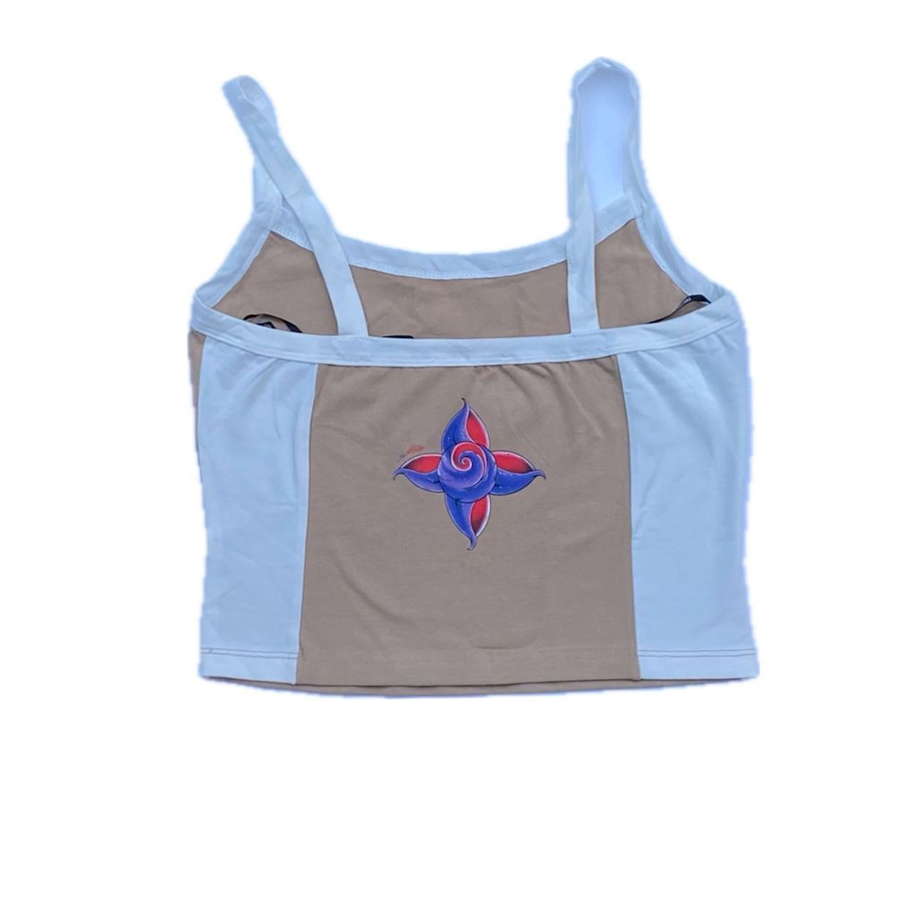 Celestial Butterfly Crop Top Sand Shell