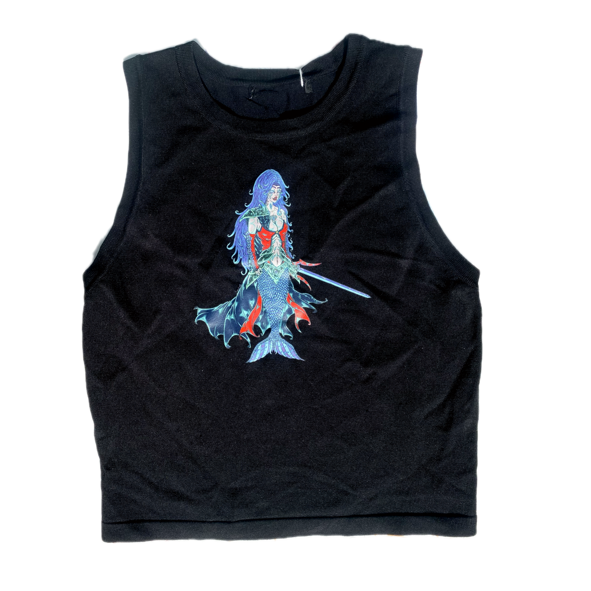 Vamera Ocseria Mermaid Queen Night Black Crop Tank top